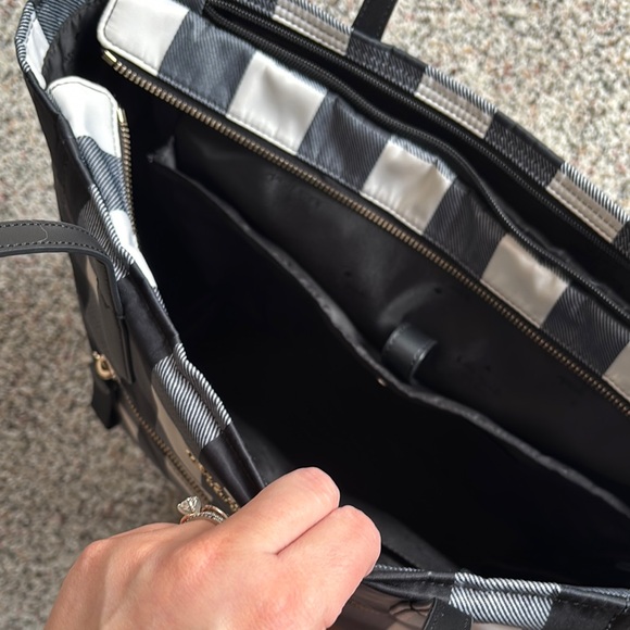 Kate Spade Black and White Checkered Tote Bag - Picture 13 of 15